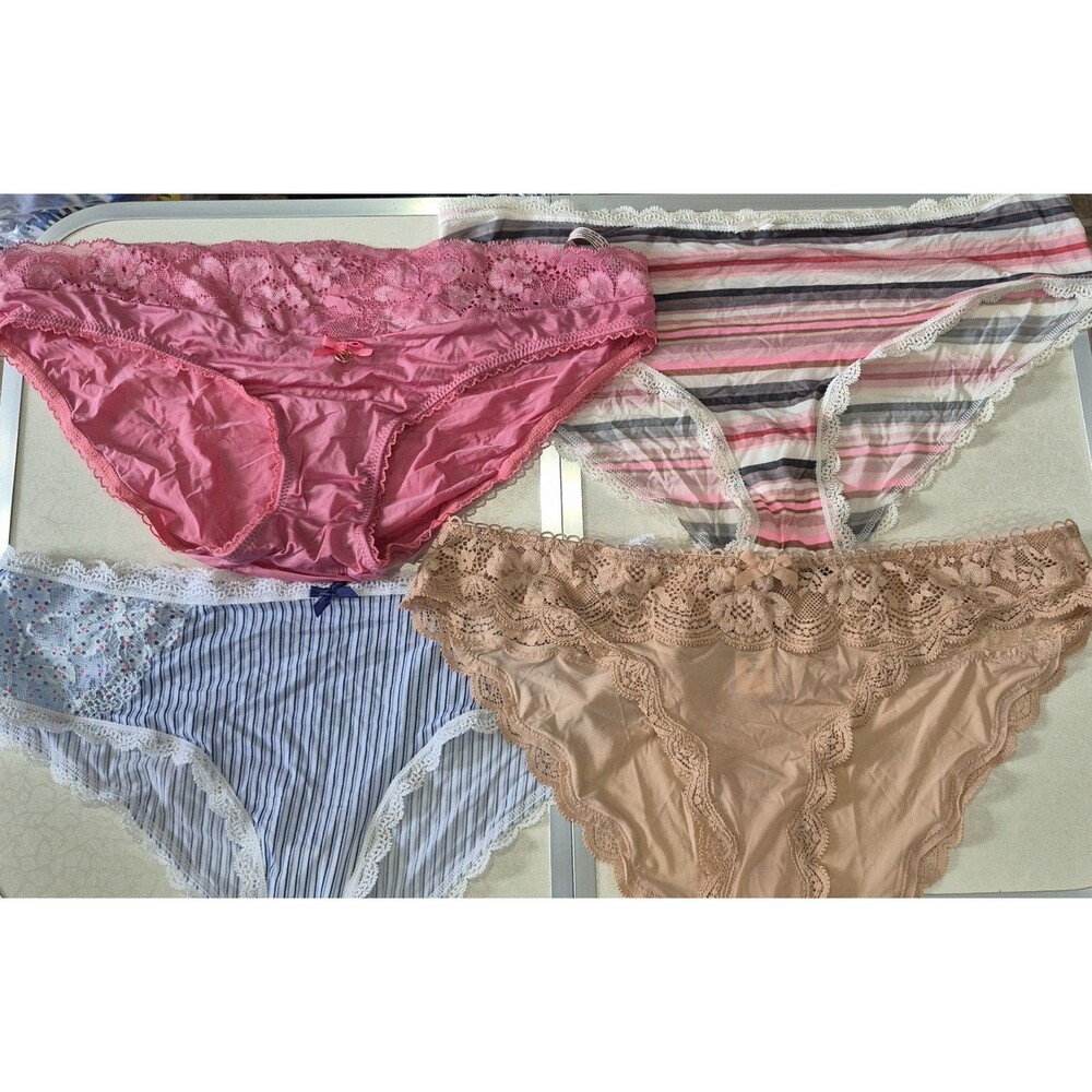NWOT Lot Of 4 Victorias Secret Medium Underwear Panties Sheer Lace Soft New
